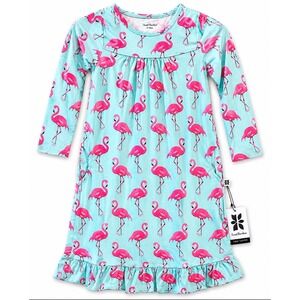 Sweet Bamboo Flamingo Boho Dress Nightgown Girls 4T 4Y NWT Bamboo Viscose